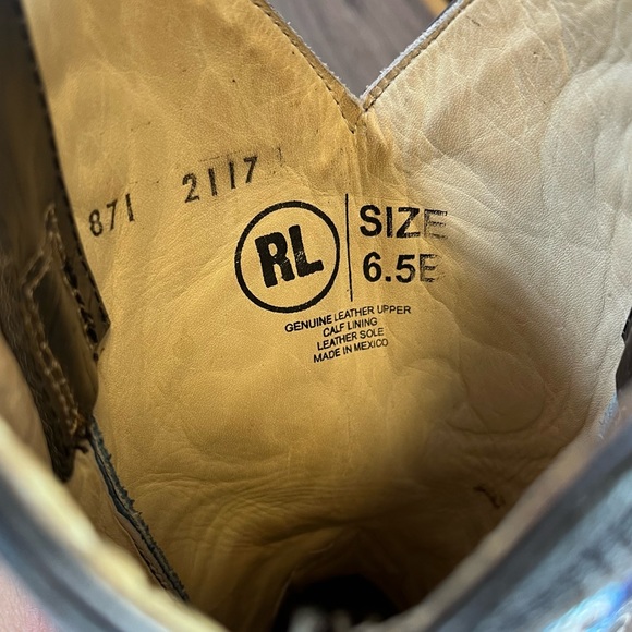 *Rockin Leather | Grey/Navy Western Distressed Leather Boots Size 6.5E - Picture 9 of 16